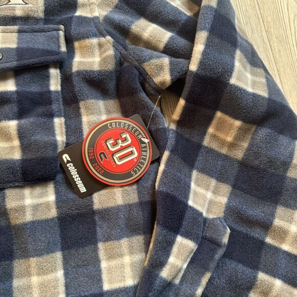 Colosseum Xavier Musketeers Logo Fleece Snap Jacket Men’s XXL Blue Shacket NWT - Picture 3 of 11